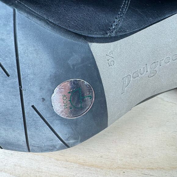 Paul Green Womens Ankle Heeled Boots Almond Toe Black Leather 90s size 5.5 - Picture 6 of 7